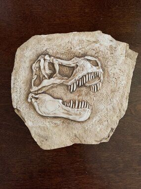 T-REX WALL PLAQUE Dinosaur Plaster Ceramic Wall Hanging with Hanger